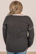 Give It Your All Color Block Top- Ivory & Charcoal