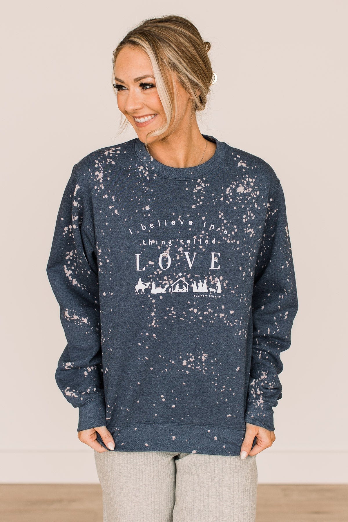 "I Believe In A Thing Called Love" Crew Neck- Charcoal