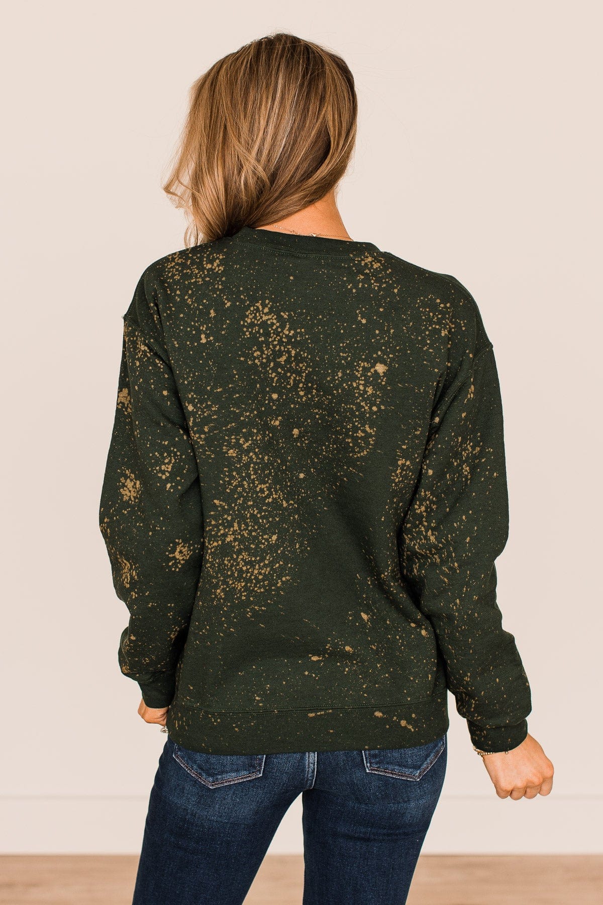 "Holly Jolly" Bleached Pullover- Wintergreen