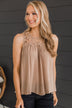 Well Loved Lace Tank Top- Mocha