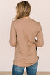 "This Is My Online Shopping Sweater" Graphic Top- Tan