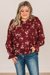 Note To Self Floral Smocked Blouse- Maroon
