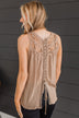 Well Loved Lace Tank Top- Mocha