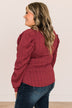 Under The Mistletoe Knit Top- Burgundy