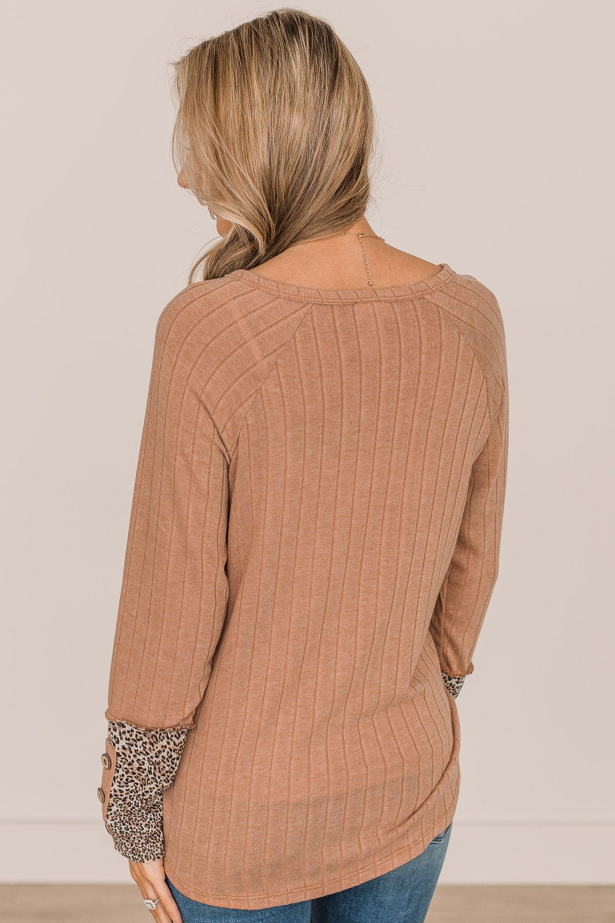 Closer Than Every Button Knit Top- Camel