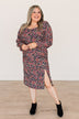 Good To See Floral Midi Dress- Navy