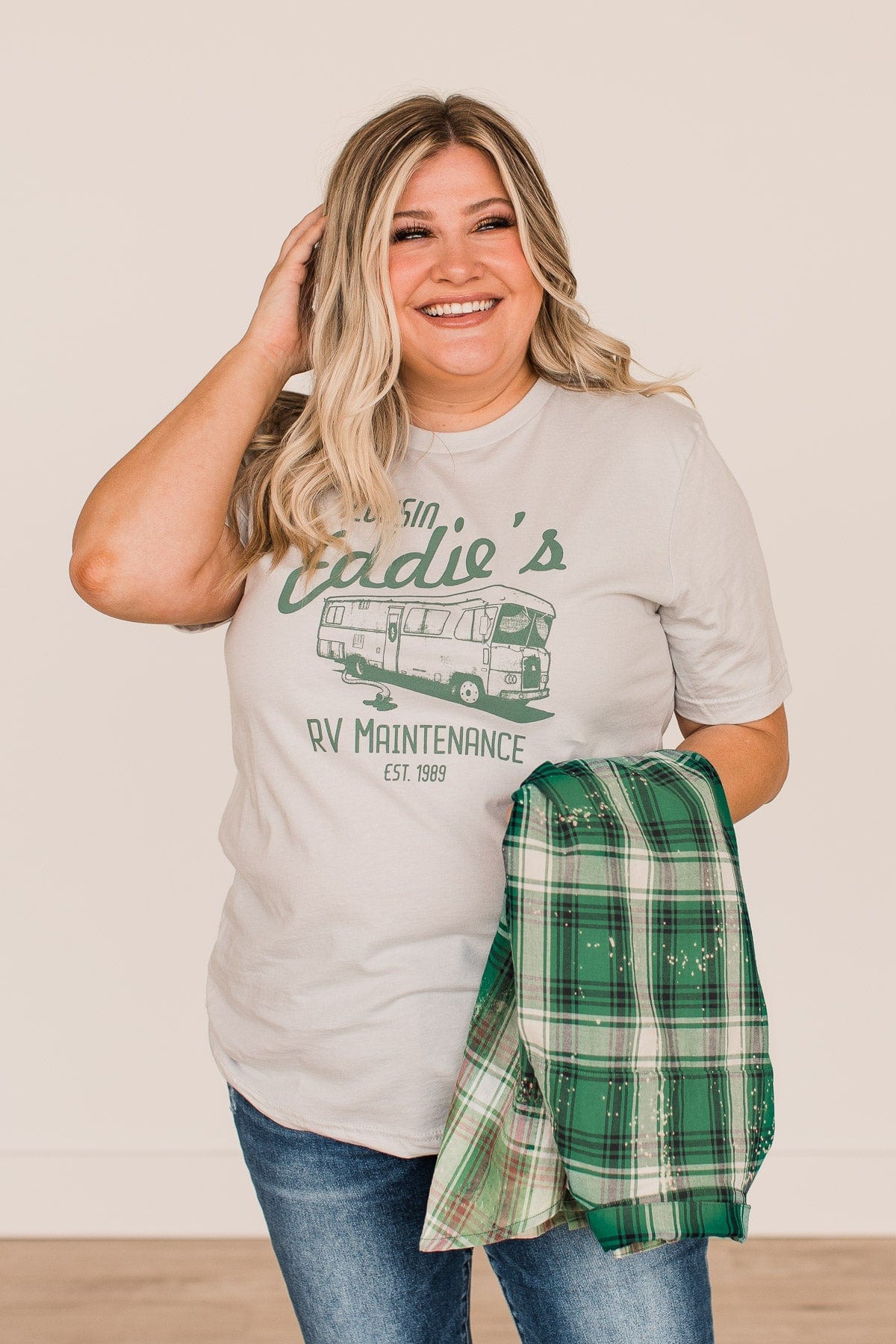 "Cousin Eddie's RV Maintenance" Graphic Tee- Light Grey