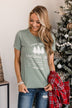 "Farm Fresh Christmas Trees" Graphic Tee- Sage
