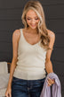 Sweet Intentions Ribbed Knit Tank Top- Ivory