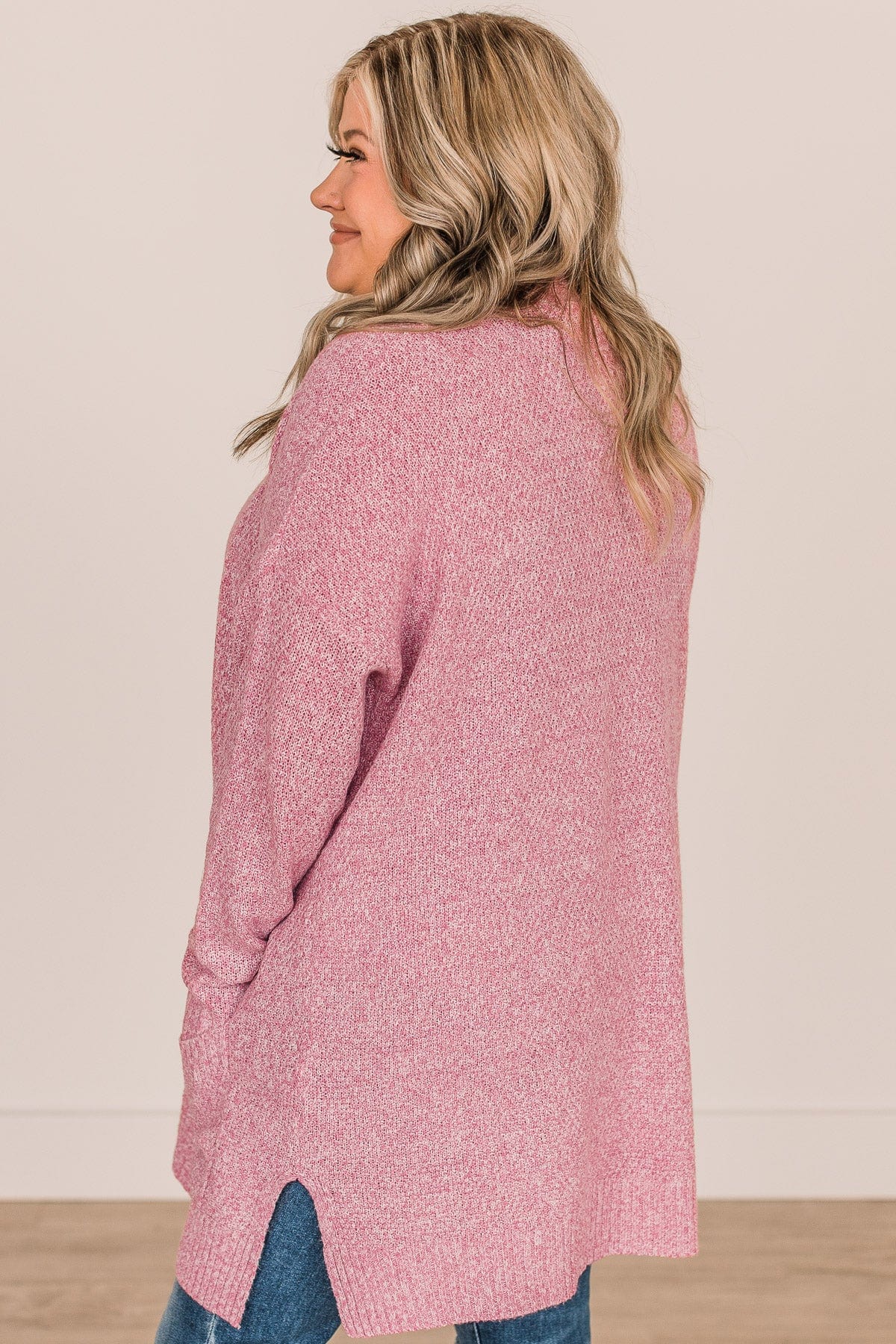 Cozy As Can Be Long Knitted Cardigan- Pink