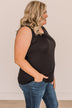 More Than They See Ribbed Knit Tank Top- Black