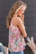 Watch Me Bloom Floral Tank Top- Pink
