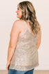 Stunning In Sequins Tank Top- Champagne