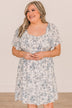 Destined To Fly Smocked Floral Dress- Ivory & Blue