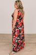 Keep On Dancing Floral Maxi Dress- Black & Red
