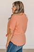 Looking Good Thermal Short Sleeve Top- Coral