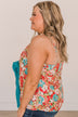 Lost In The Flowers Tank Top- Coral & Blue