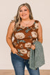 Keep It Up Floral Tank Top- Brown
