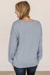 Waiting On Love Knit Top- Light Blue