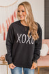 Hugs & Kisses "XOXO" Graphic Pullover- Black