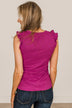 Peaceful Thoughts Flutter Sleeve Knit Top- Magenta