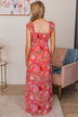 Blissful Thinking Floral Maxi Dress- Coral