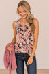 Cross Your Path Floral Tank Top- Black