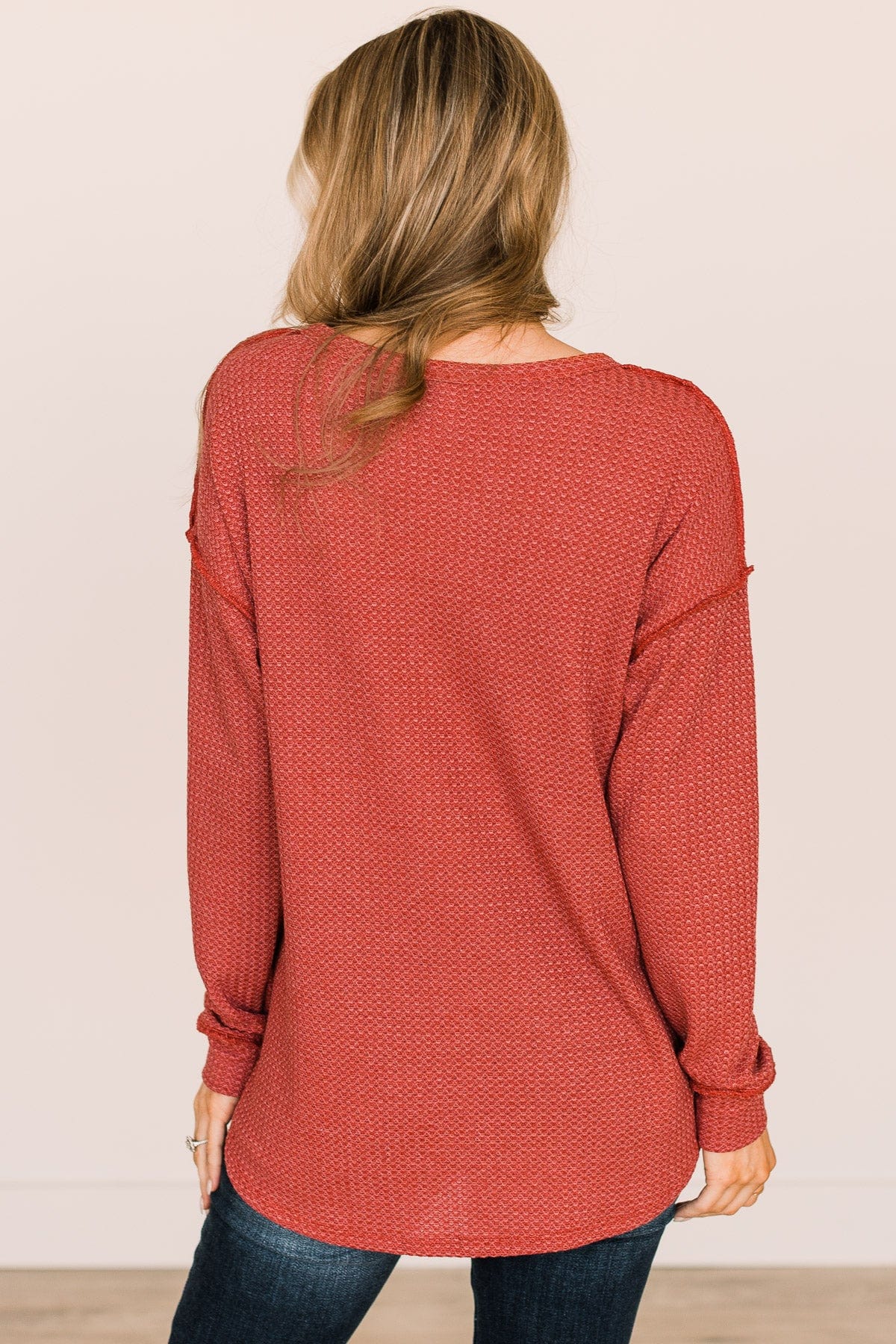 Yours To Hold Knit Top- Rust