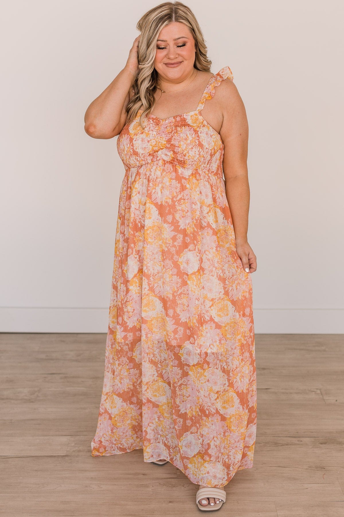 salmon pink plus size dresses Salmon Pink Embroidered Satin Plus Size Kaftan Vacation Dress for