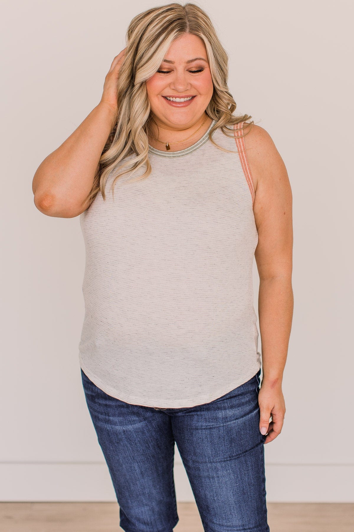 Happy Right Now Tank Top- Ivory