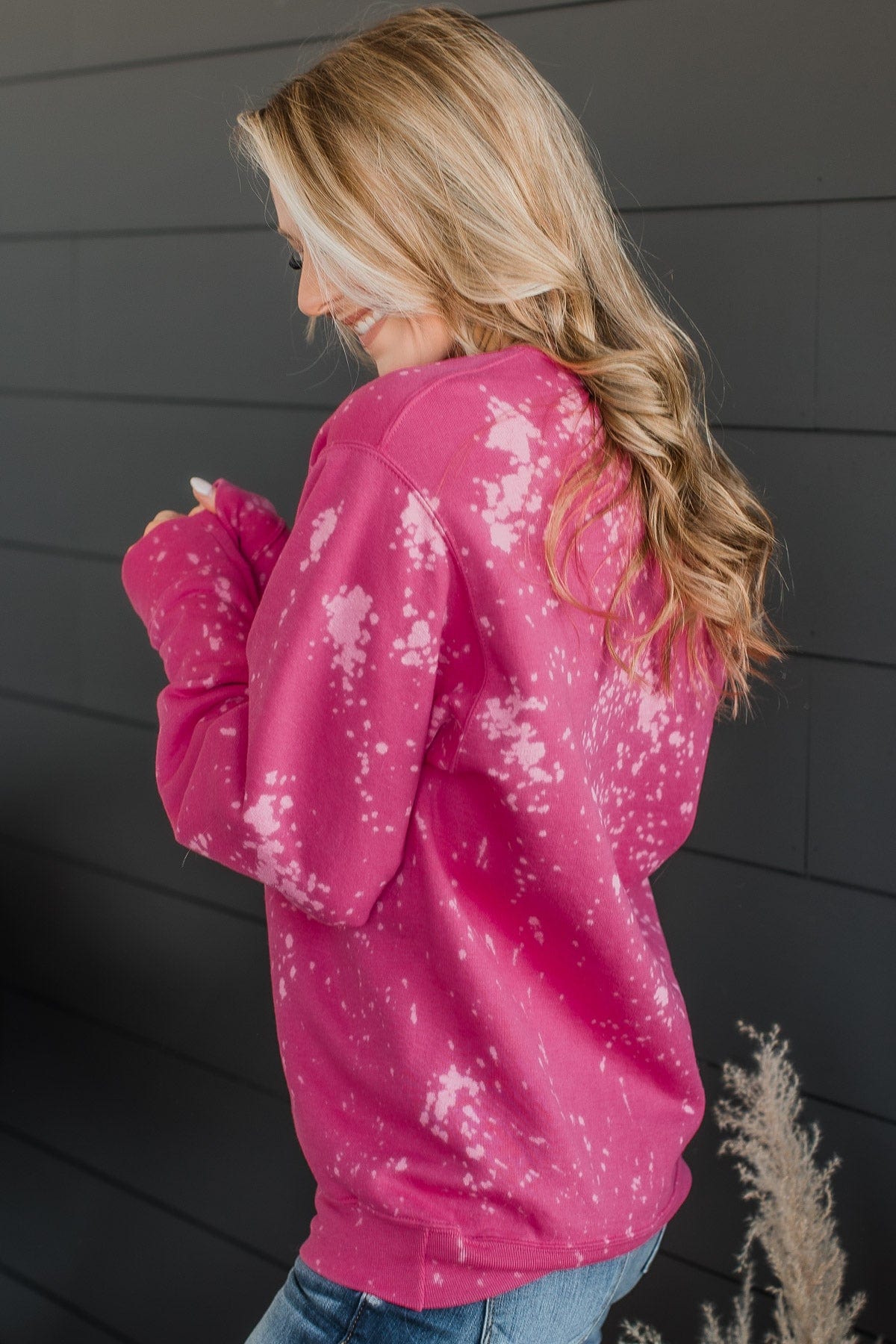 "Not A Morning Person" Crew Neck- Fuchsia