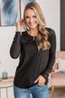 Caught Up In Love Knit Top- Black