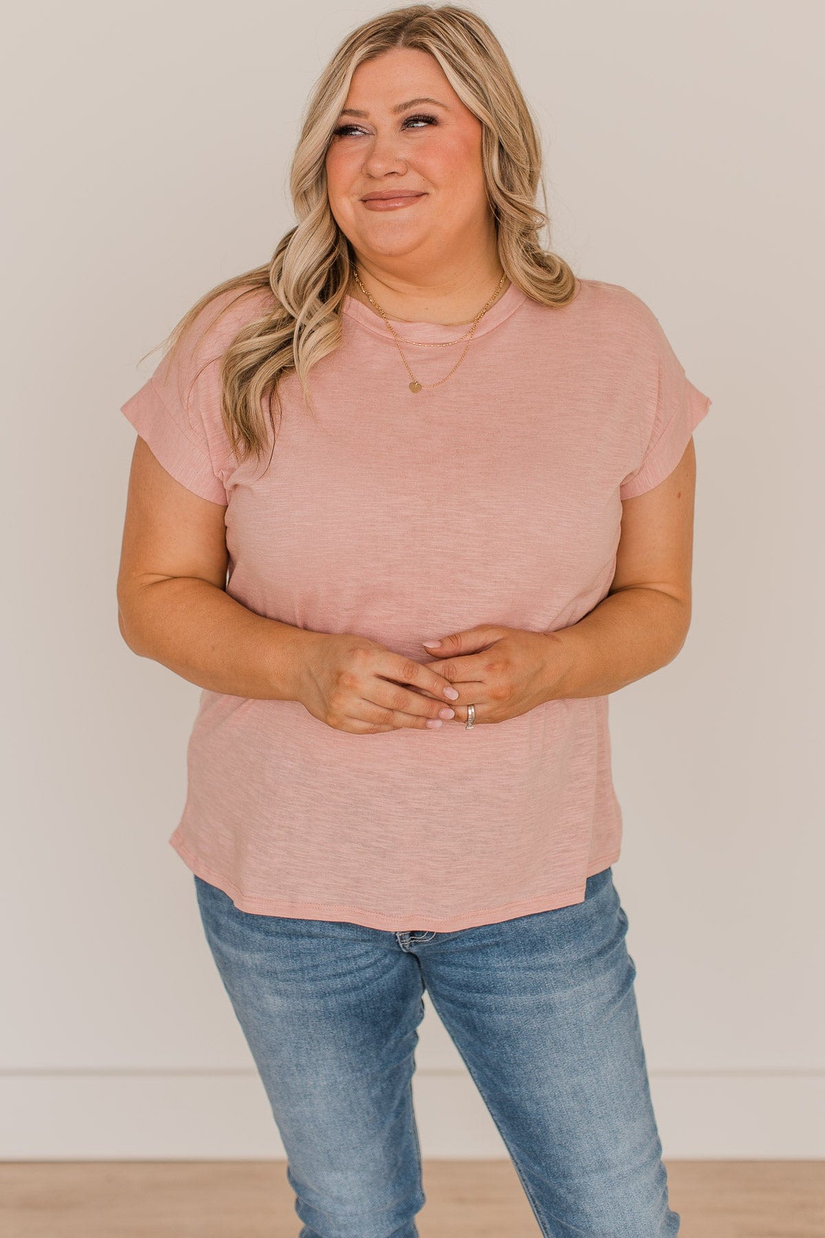 Find Your Shine Short Sleeve Top- Light Pink