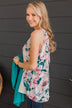Love You Deeply Sleeveless Floral Top- Cream