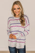Stay Tuned Confetti Knit Sweater- Ivory & Lavender