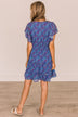 The Night Is Young Floral Dress- Cobalt Blue