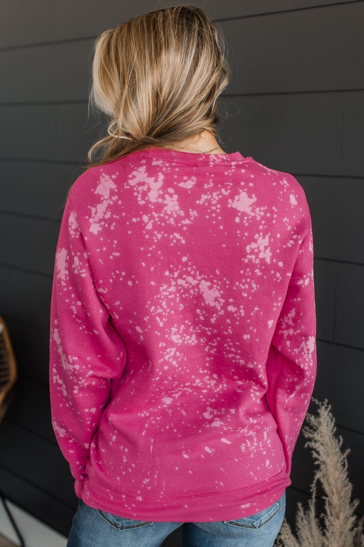 "Not A Morning Person" Crew Neck- Fuchsia