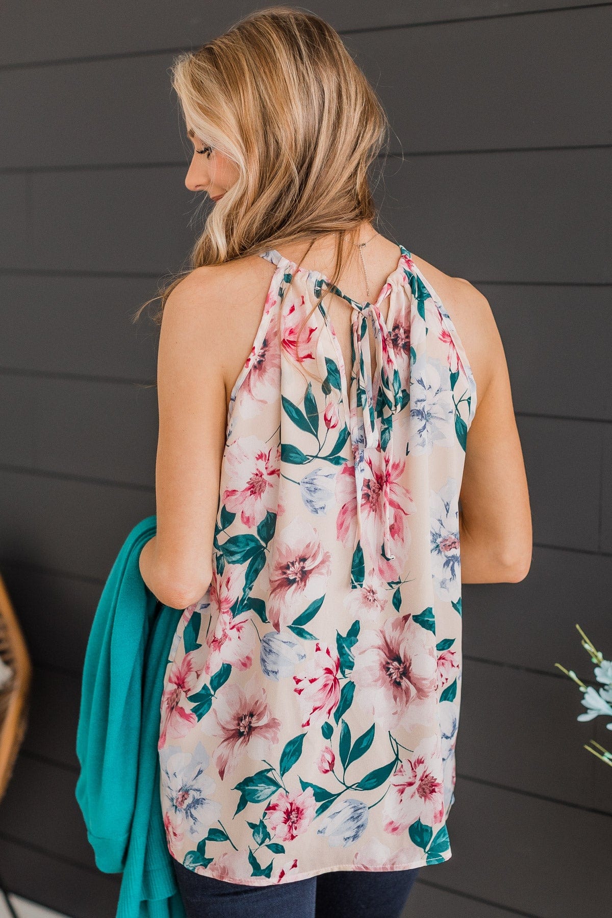 Love You Deeply Sleeveless Floral Top- Cream