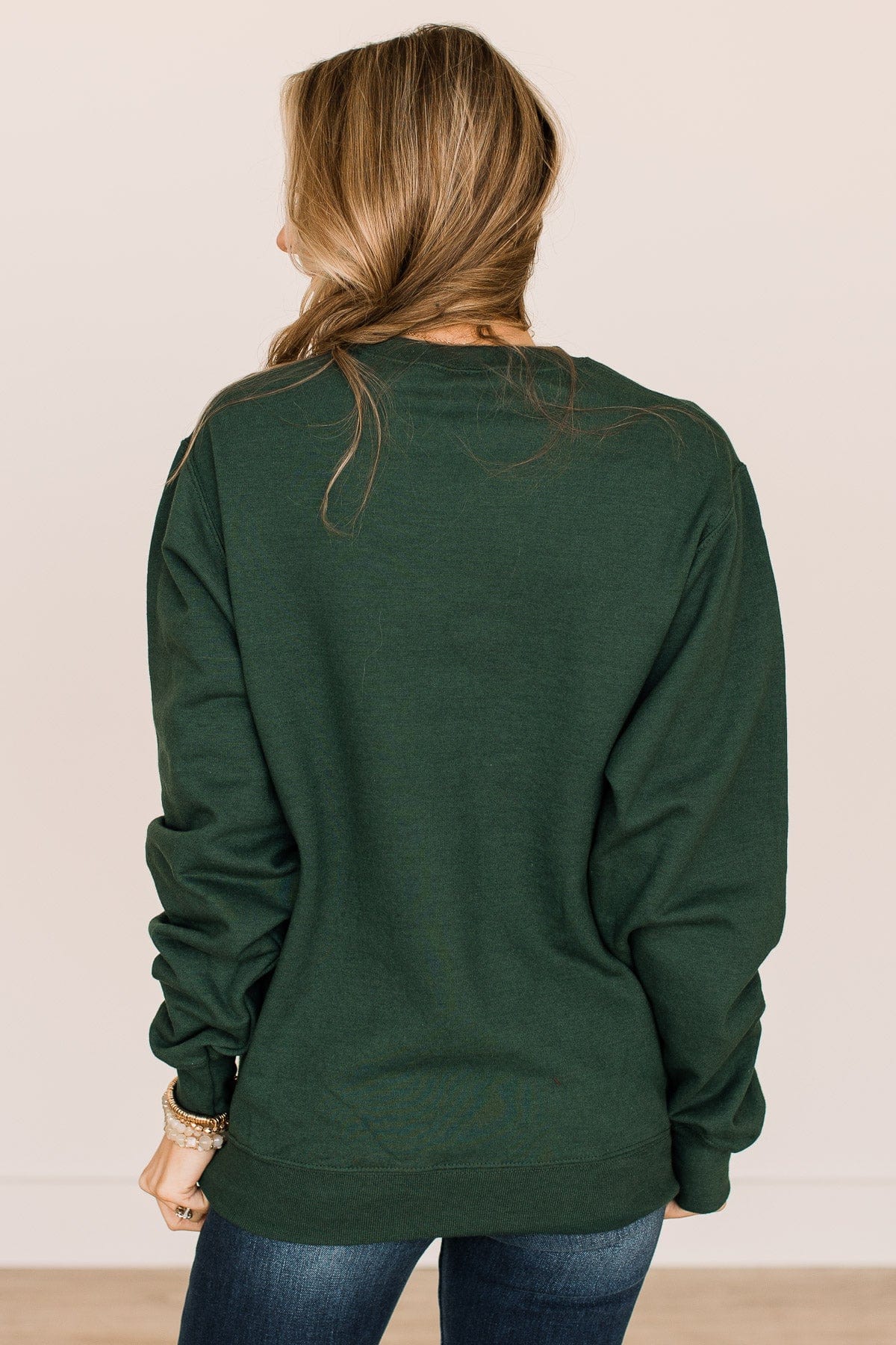 "The Naughty List" Crew Neck Pullover- Forest Green