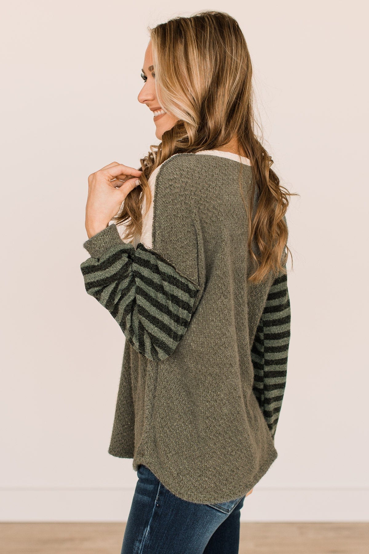 Winter Views Long Sleeve Knit Top- Dusty Olive