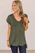 All Your Own Short Sleeve Top- Dark Olive
