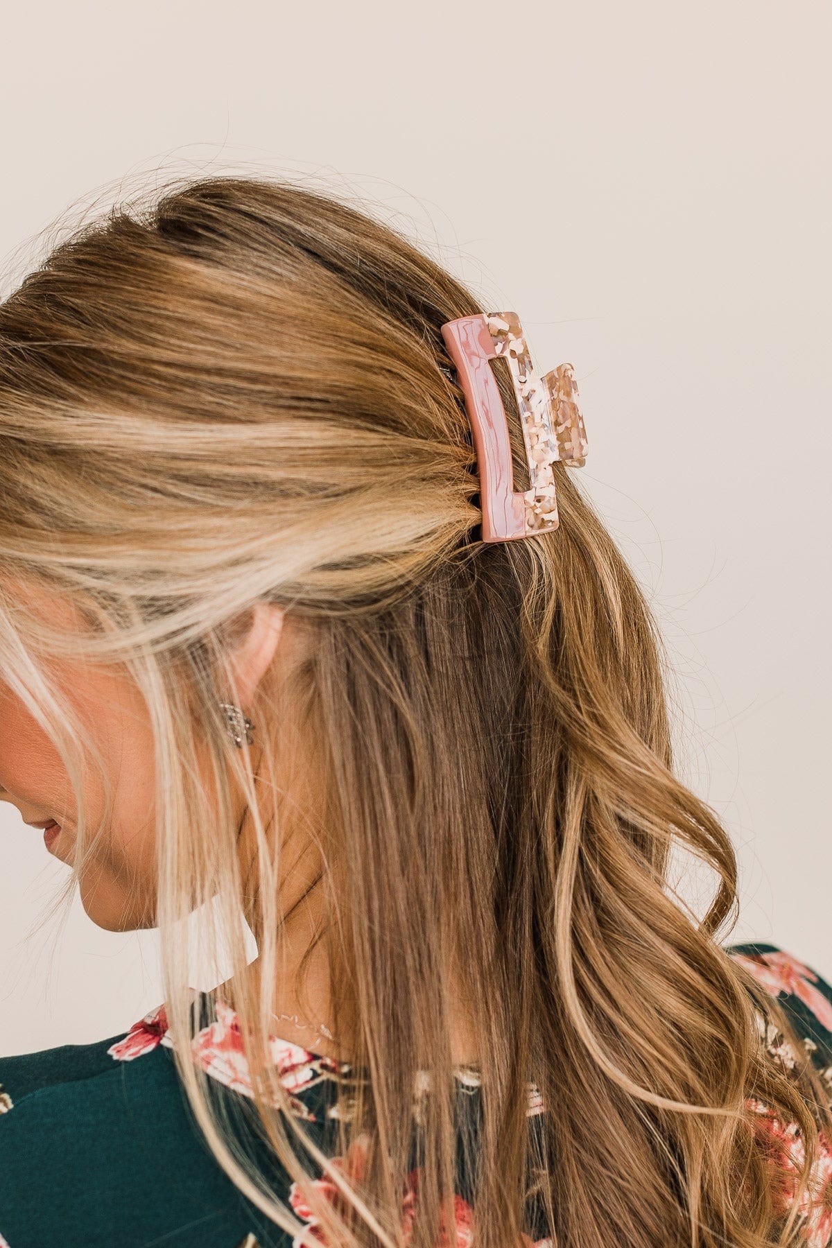 Effortless Style Rectangle Hair Clip- Pink