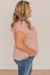 Find Your Shine Short Sleeve Top- Light Pink