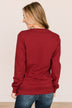 "Comfy & Cozy" Graphic Tee- Cardinal Red