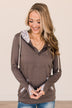 Easy To Love Quarter Zip Hoodie- Dark Brown