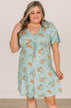 Picking Daisies Floral Dress- Aqua Blue
