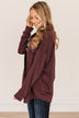 Hooked On Your Love Button Top- Plum
