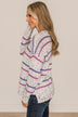 Stay Tuned Confetti Knit Sweater- Ivory & Lavender