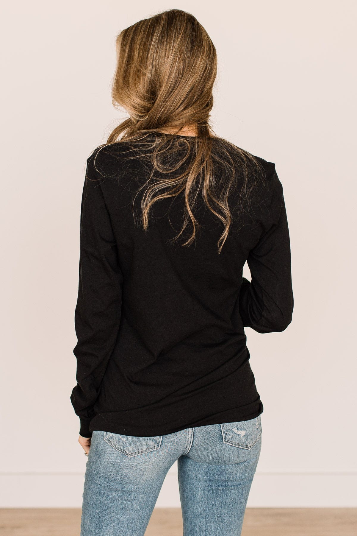 "Always Cold" Long Sleeve Graphic Tee- Black