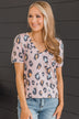 Go All Out Leopard Print Top- Blush